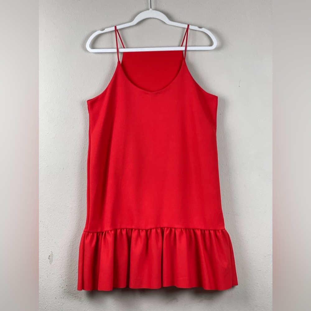 ZARA Red Ruffle hem mini dress